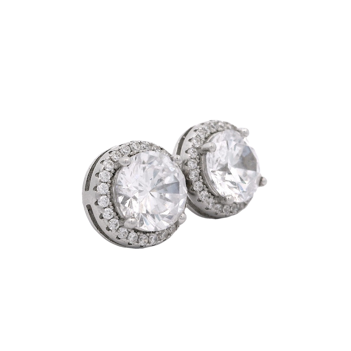 Orecchini Solitario Ghiera Brillante 3 kt