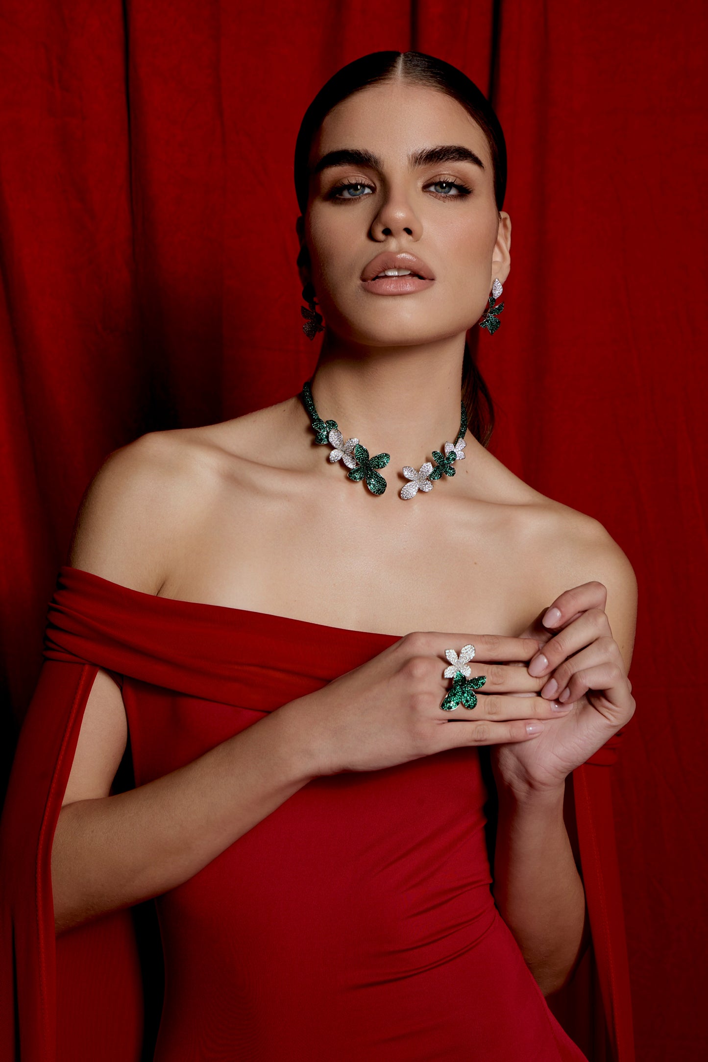 Collana Foglie Sparkling