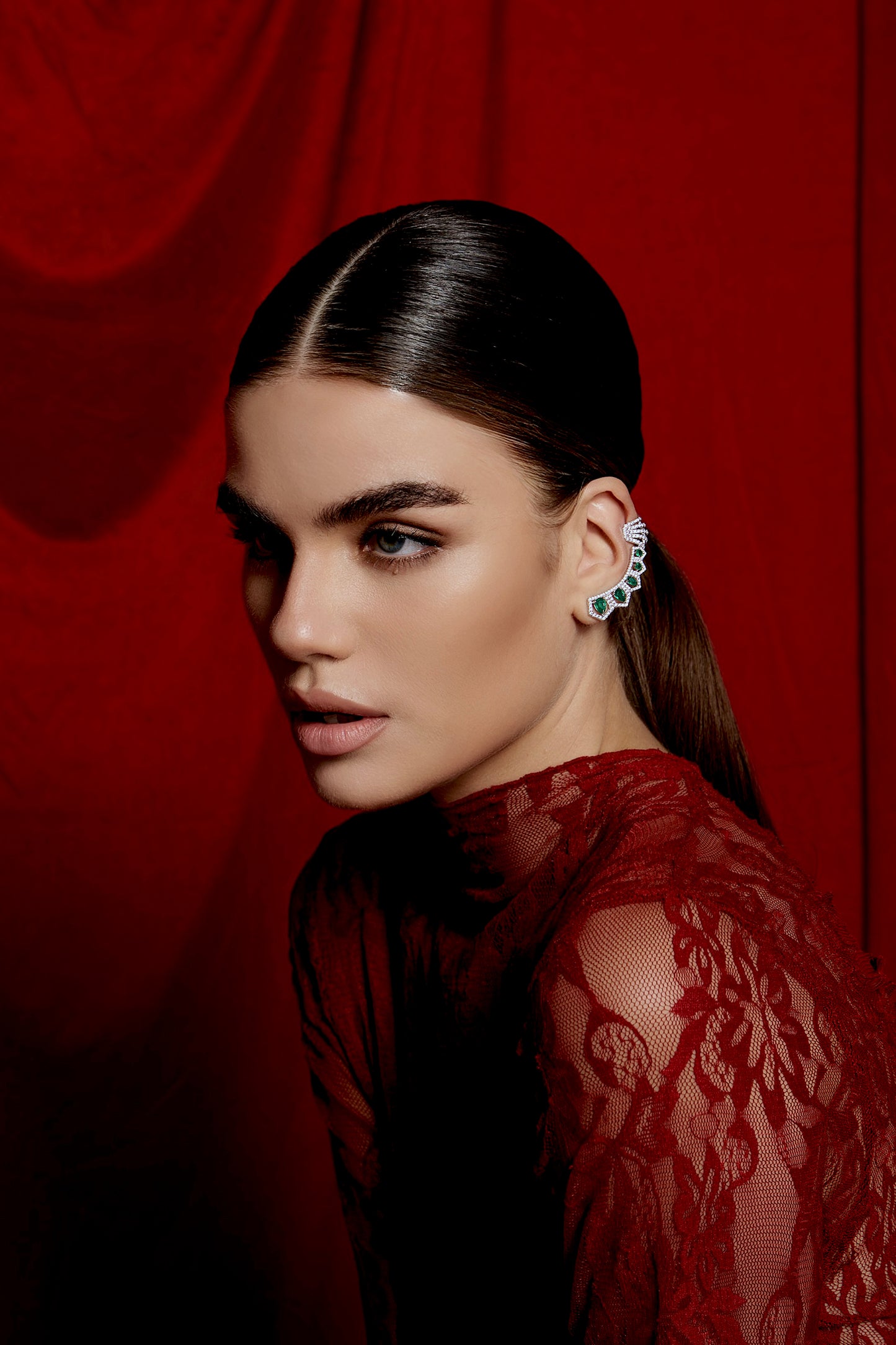 Ear cuff pietra goccia