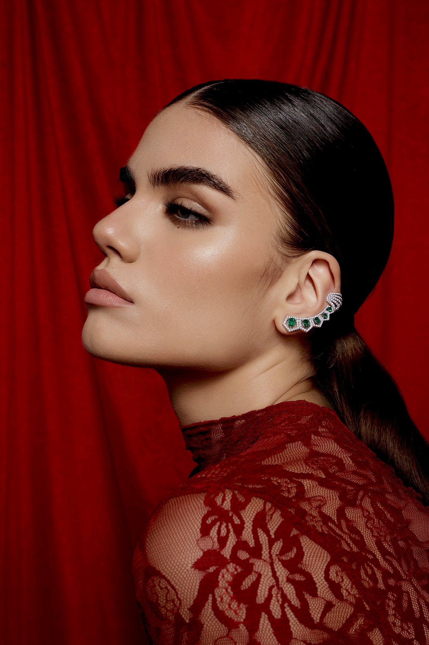 Ear cuff pietra goccia